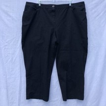 Lane Bryant Size 28 Regular Black Stretch Twill Pants Staight Cotton B - £19.46 GBP