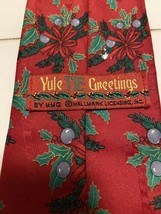 Yule Tie Greetings Red Burgandy Necktie Hallmark - £6.49 GBP