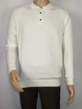 Men's Sweater Knit By BRANGO Turkey Polo Neck Cotton Blend 21228 White image 11
