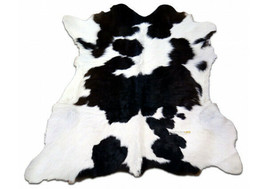 Black and White Calf Skin Size: 36&quot;X 29&quot; Long Haired Black and White Calf Skin - £44.62 GBP