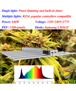 SunPlix 640W 8 Bar Full Spectrum White LED Grow Light With Samsung Diodes - £395.07 GBP+