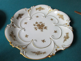 JL MENAU Germany Graf Von Henneberg PLATTER CENTERPIECE FLORAL GOLD 12&quot; ... - £135.95 GBP