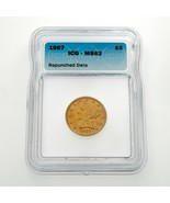 1907 Gold Liberty Repunched Date Graded by ICG as MS62 - $39,991.38 MXN