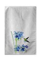 Betsy Drake Hummingbird &amp; Blue Flower Beach Towel - £54.37 GBP