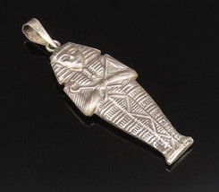925 Sterling Silver - Vintage Hollow Egyptian Mummy Pharaoh Pendant - PT... - $39.96