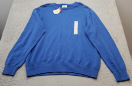 St. John&#39;s Bay Sweater Men&#39;s 2XL Blue Ribbed Cuff Classic Fit Crew Neck Pullover - $23.05