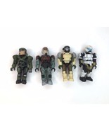 Lot of 4 Halo Mega Blocks Mini Figures Green Brown White - $10.00