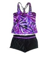 ZeroXposur Womens XX-Large Swimsuit Tankini Top Short Purple Black O-Rin... - $365.13 MXN