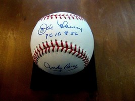 Don Larsen Andy Carey (3RD Base) Pg 10-8-56 Yankees Signed Auto Oml Baseball Jsa - £158.26 GBP