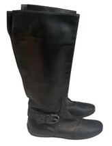 Vintage Tod’s Black Leather Winter Boots Knee High Italy Box M Buck Women sz 9 image 4