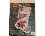 Bucilla Christmas Roses 16 Inch Stocking Cross Stitch Kit Holiday New #3... - $23.69