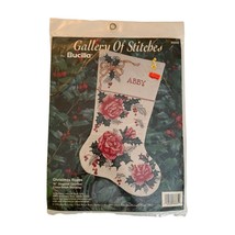 Bucilla Christmas Roses 16 Inch Stocking Cross Stitch Kit Holiday New #3... - $23.69