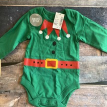 Children’s Place NWT Green Elf Christmas Bodysuit Choose Size 0-3 Months - $18.69