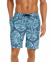 Club Room Men's Stripe Leaf-Print 9" Board Shorts Navy Combo Size Small ... - $11.36