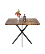 Mid-Century Modern Dining Set: Square Faux Marble Table &amp; Iron Legs - $312.99
