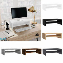 Modern Wooden Computer Laptop PC TV Monitor Stand Riser With Storage Shelf Wood - £17.79 GBP+