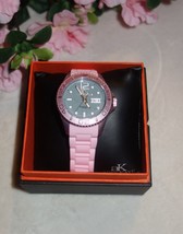 ADEE KAYE LADIES DIVER DATE WATCH AK5433-L-PINK gray new - £79.93 GBP