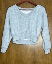 Urban Outfitters Women&#39;s V-Neck Crop Sweatshirt Gray XS - £19.68 GBP