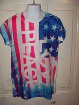 P.S. Aeropostale Stars &amp; Stripes Peace and Love T-shirt Size 12 Girl&#39;s EUC - £11.23 GBP