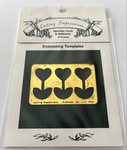 Lasting Impressions Brass Embossing Template 3 Heart Flowers 1991 USA NIP - $6.89