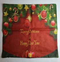 Pillow Cover ONLY Merry Christmas &amp; Happy New Year 16&quot; Square - $17.23