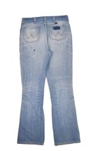 Vintage 80s Wrangler Jeans Mens 36x34 Boot Cut Faded Repaired Made in USA - $48.32