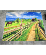 Horse Ranch landscape Home decor Photo Backdrop on canvas Very Large 8 f... - £30.79 GBP