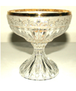 Vintage Anna Hütte 24% Lead Crystal Candy Dish Bowl with Gold Rim - $24.76