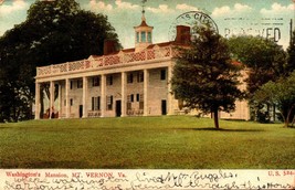 Undivided Back Postcard 1907 Washington&#39;s Mansion, Mt. Vernon, Virginia -BK34 - £2.32 GBP