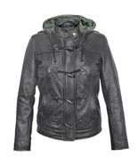 Xelement X639 Womens Soft Naked Leather Jacket  Zip-Out Hood Fern-Green ... - £47.07 GBP+
