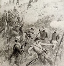 Battle Of San Juan Hill Charge Spanish American War 1899 Victorian Print... - £24.03 GBP