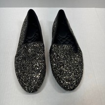 Birdies Starling Flat in Starlight Glitter Womens Black Gold Loafer Chic... - $65.95