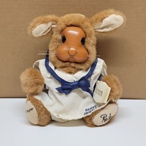 Rare Signed 1990 Robert Raikes Wood Face Plush Easter Bunny Betsy Ann - £14.05 GBP