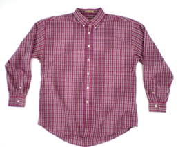Sun River Casual Long Sleeve Button-Up Shirt L Plaid Wrinkle &amp; Stain Res... - $18.81