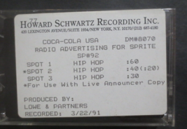 Coca-Cola USA Radio Advertising for Sprite Hip Hop 3/22/91 - $0.99