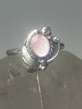Mother of Pearl ring size 2.50 southwest pinky leaves blossom baby children  - £29.75 GBP