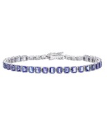 18K Gold Tanzanite Tennis Bracelet Silver Anniversary Partywear Women Me... - $239.33 CAD+