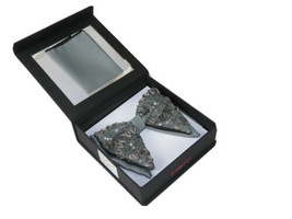 Mens Formal Bow Tie Hankie Insomnia Shiny Butterfly Shape MZE156 gray Sequins - £7.99 GBP