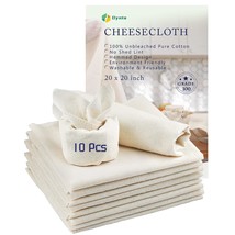 Grade 100 Hemmed Cheesecloth, 10 Pieces 100% Unbleached Cotton 20 X 20 I... - $24.99