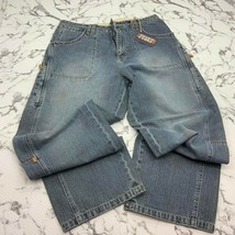 Men&#39;s Phat Farm Streetwear Dirty Indigo Vintage Wide Leg Denim Pants - £93.87 GBP