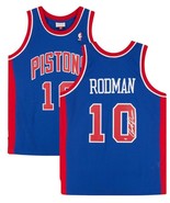 DENNIS RODMAN Autographed Detroit Pistons Blue Mitchell &amp; Ness Jersey FA... - £253.54 GBP