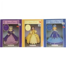 Fibre Craft Doll's Crotchet Outfit Pattern Lot Queens Theme Doll Outfits - $19.58