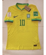Neymar #10 Brazil 2022 World Cup Match Player Version Yellow Home Soccer... - $80.00
