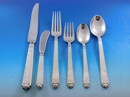 Oak Leaf by Old Newbury Crafters Sterling Silver Flatware Set 74 Pieces Dinner - £9,104.86 GBP