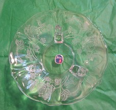 HEISEY Vintage 3 footed clear Etched Vintage Candy Dish  -  with Heisey sticker - £11.85 GBP