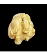 Vintage Japanese Ojime Bead Horse Hand Carved Signed Zodiac Showa Era - €127,22 EUR