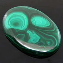 99Ct Natural Picture Malachite Oval Cabochon Gemstone - £18.08 GBP