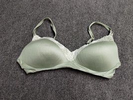 Aerie Bra Women 38C Green Real Sunnie Wireless With Lace Trim T Shirt - $10.33
