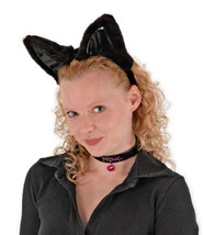 Large Cat Halloween Costume Accessories Kit Black Ears NEW UNUSED - $10.69