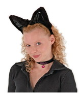 Large Cat Halloween Costume Accessories Kit Black Ears NEW UNUSED - £8.47 GBP
